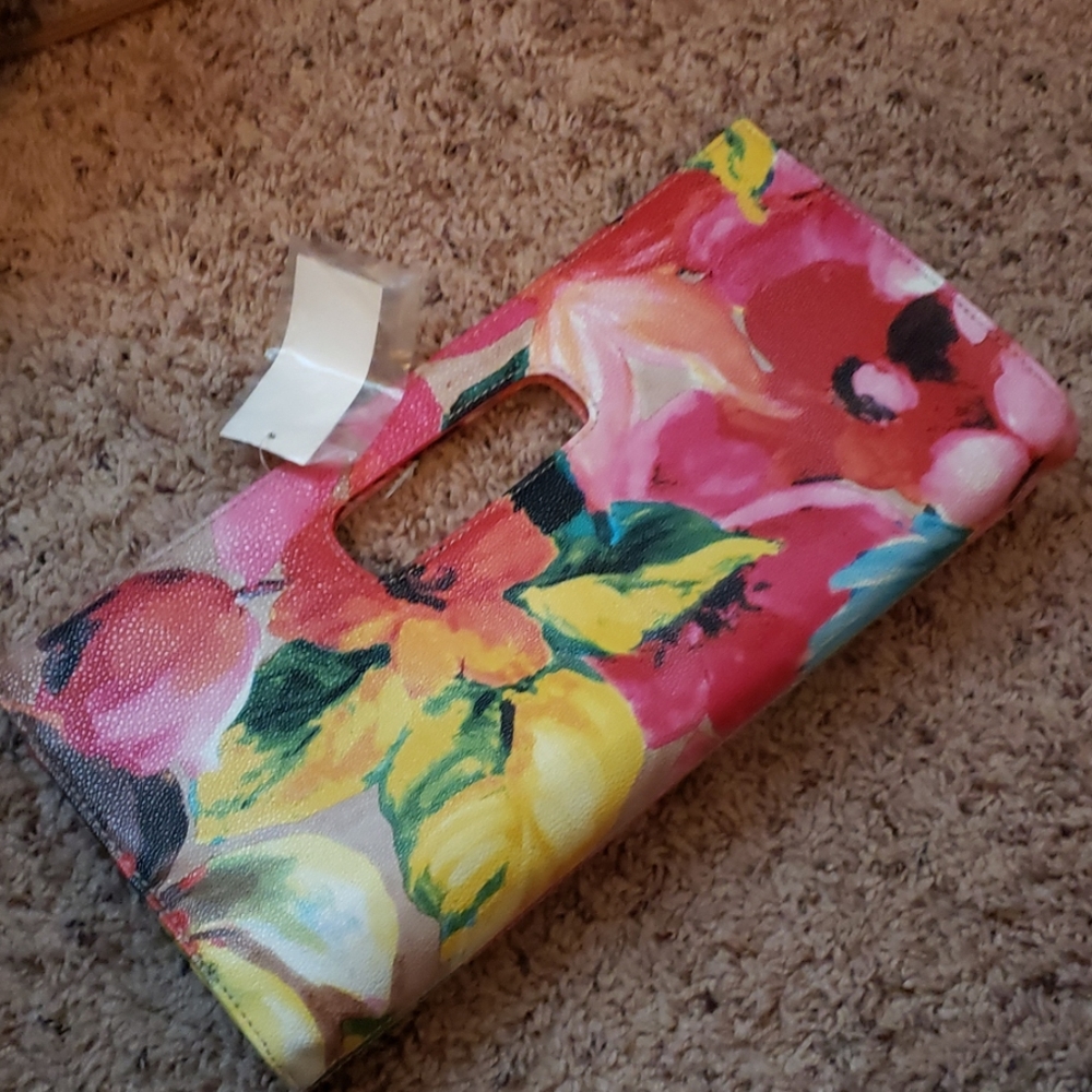 Tropical vacation floral clutch purse
